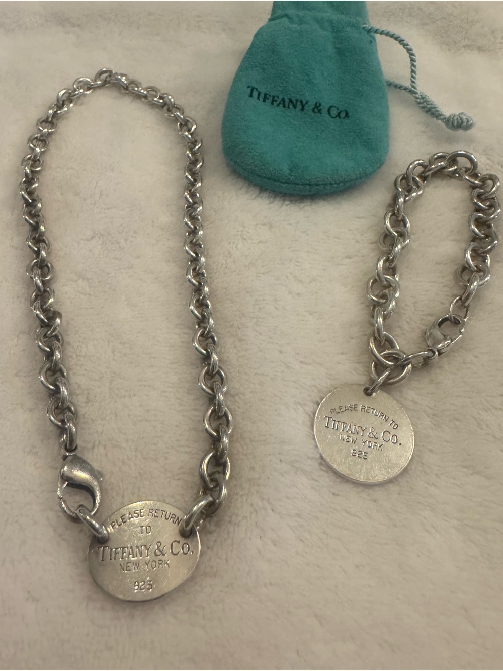 Tiffany & Co. Return to Tiffany Sterling Silver Necklace & Bracelet Set 925